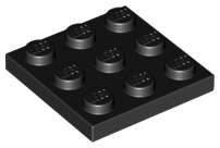 Lego (N) ~ Plate 3 x 3 ~ [Black]
