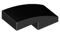 Lego (N) ~ Slope Curved 2 x 1 x 2/3 ~ [Black]