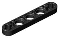 Lego (N) ~ Technic Liftarm Thin 1 x 5 - Axle Holes ~ [Black]