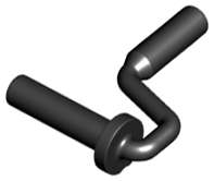 Lego (N) ~ Minifigure Utensil Paint Roller Brush Handle ~ [Black]
