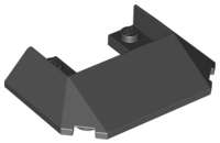 Lego (N) ~ Wedge 6 x 4 Cutout (Train Roof) with 5 Large Bottom Tubes ~ [Black]