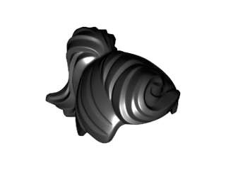 Lego (N) ~ Minifigure Hair Female Ponytail and Fringe ~ [Black]