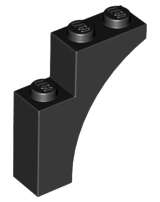 Lego (N) ~ Arch 1 x 3 x 3 ~ [Black]