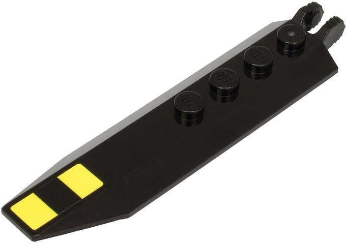 Lego (U) ~ Hinge Plate 1 x 8 with Angled Side Extensions Squared Plate Underside with 2 B ~ [Black]