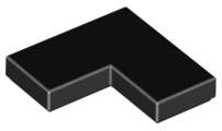 Lego (N) ~ Tile 2 x 2 Corner ~ [Black]
