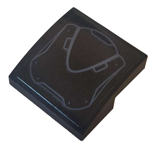 Lego (U) ~ Slope Curved 2 x 2 x 2/3 with Dark Bluish Gray Rivets and Curved Hull Plates P ~ [Black]