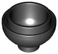Lego (N) ~ Brick Round 2 x 2 Dome Bottom ~ [Black]
