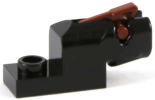 Lego (U) ~ Projectile Launcher 1 x 2 Mini Blaster / Shooter with Reddish Brown Trigger (1 ~ [Black]