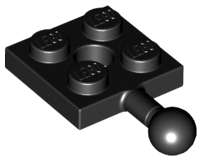 Lego (N) ~ Plate Modified 2 x 2 with Tow Ball and Hole ~ [Black]
