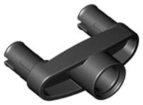 Lego (N) ~ Technic Pin Connector 3L with 2 Pins and Center Hole ~ [Black]