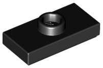 Lego (U) ~ Plate Modified 1 x 2 with 1 Stud with Groove and Bottom Stud Holder (Jumper) ~ [Black]