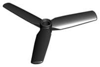 Lego (N) ~ Propeller 3 Blade 9 Diameter with Center Recessed ~ [Black]