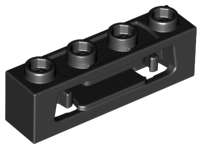 Lego (N) ~ Projectile Launcher 1 x 4 with Inside Clips (Disk Shooter) ~ [Black]