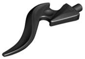 Lego (N) ~ Wave Rounded Curved Single with Bar End and Triangular Base (Flame) ~ [Black]