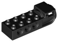 Lego (U) ~ Technic Brick Modified 2 x 4 with Pin Holes and Flywheel Socket (Ninjago Airji ~ [Black]