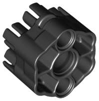 Lego (N) ~ Projectile Launcher Part Rapid Shooter Six Barrel - Angled Barrels ~ [Black]