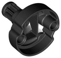 Lego (N) ~ Technic Gear 8 Tooth with Pin Holes and Ninjago Flywheel Socket - Short Shaft ~ [Black]