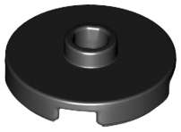 Lego (N) ~ Tile Round 2 x 2 with Open Stud ~ [Black]