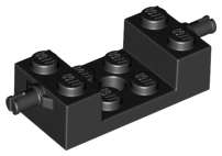 Lego (N) ~ Brick Modified 2 x 4 with Wheels Holder with 2 x 2 Cutout and Hole ~ [Black]