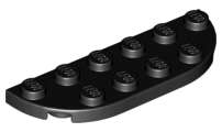 Lego (U) ~ Plate Round Corner 2 x 6 Double ~ [Black]
