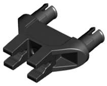 Lego (N) ~ Technic Pin Double Triangle 1 x 3 with 2 Clips with Squared Pin Holes ~ [Black]
