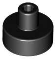 Lego (N) ~ Tile Round 1 x 1 with Bar and Pin Holder ~ [Black]