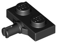 Lego (U) ~ Plate Modified 1 x 2 with Wheel Holder ~ [Black]