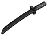 Lego (N) ~ Minifigure Weapon Sword Shamshir / Katana (Square Guard) with Capped Pommel and ~ [Black]