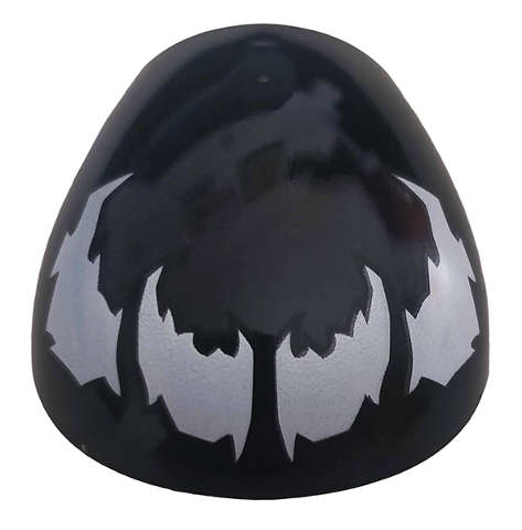 Lego (N) ~ Large Figure Armor Round Smooth with 4 Large White Eyes Pattern (Venom) ~ [Black]