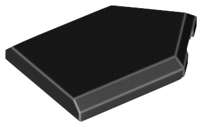 Lego (N) ~ Tile Modified 2 x 3 Pentagonal ~ [Black]