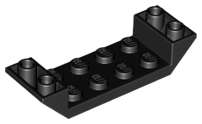 Lego (N) ~ Slope Inverted 45 6 x 2 Double with 2 x 4 Cutout ~ [Black]