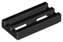 Lego (N) ~ Tile Modified 1 x 2 Grille with Bottom Groove ~ [Black]