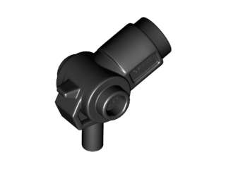 Lego (U) ~ Minifigure Weapon Gun Blaster with Hollow Studs on Sides and Inside Axle Holde ~ [Black]
