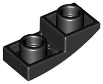 Lego (U) ~ Slope Curved 2 x 1 x 2/3 Inverted ~ [Black]