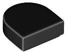 Lego (N) ~ Tile Round 1 x 1 Half Circle Extended ~ [Black]