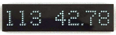 Lego (U) ~ Tile 1 x 4 with White '113' and '42.78' in Digital Scoreboard Font Pattern ~ [Black]