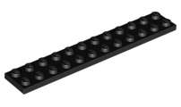Lego (N) ~ Plate 2 x 12 ~ [Black]