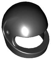 Lego Used - Minifigure Headgear Helmet Motorcycle (Standard)~ [Black]