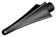 Lego (N) ~ Minifigure Weapon Spear Tip with Fins ~ [Black]