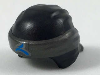 Lego (N) ~ Minifigure Headgear Ninjago Wrap Type 3 with Molded Pearl Dark Gray Bandana and ~ [Black]