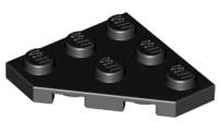 Lego (U) ~ Wedge Plate 3 x 3 Cut Corner ~ [Black]