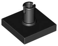Lego (U) ~ Tile Modified 2 x 2 with Pin ~ [Black]
