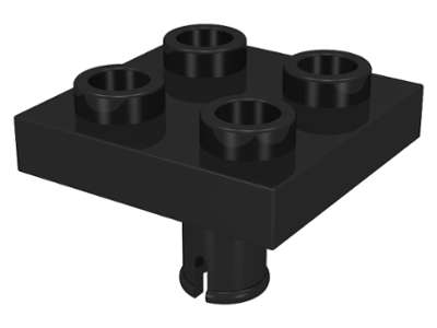 Lego (N) ~ Plate Modified 2 x 2 with Pin on Bottom ~ [Black]