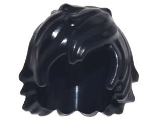 Lego (N) ~ Minifigure Hair Tousled with Long Bangs ~ [Black]