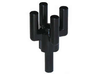Lego (U) ~ Bar 1.2L with Top Stud and 4 Bar Arms Up (Palm Tree Top) ~ [Black]