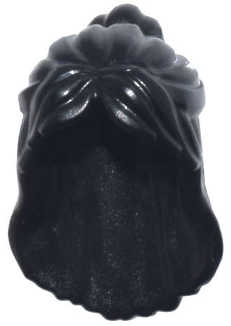 Lego NEW - Mini Doll Hair Female Long Parted Bangs Swept Back in Bun Hole in Back~ [Black]