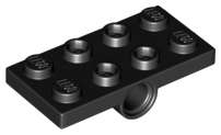 Lego (N) ~ Plate Modified 2 x 4 with Pin Holes ~ [Black]
