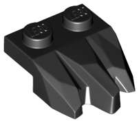 Lego (N) ~ Plate Modified 1 x 2 with 3 Claws / Rock Fingers ~ [Black]