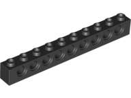 Lego (N) ~ Technic Brick 1 x 10 with Holes ~ [Black]
