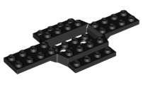 Lego (N) ~ Vehicle Base 6 x 12 with 2 x 4 Recessed Center with Smooth Underside ~ [Black]